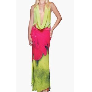 I.AM.GIA Lime and Pink Maxi Dress